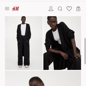 H&M long black cardigan